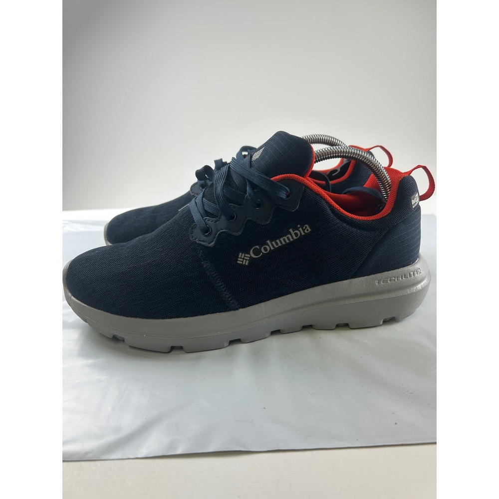 Columbia Men's 9.5 OutDry Waterproof Hike Sneakers Navy Orange Techlite Athletic